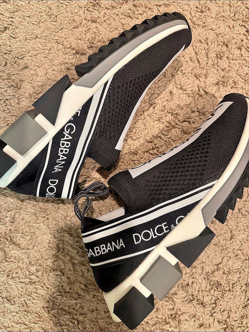 Dolce & Gabbana Sorrento Slip-On Sneakers Sorrento Black & White Slip-On